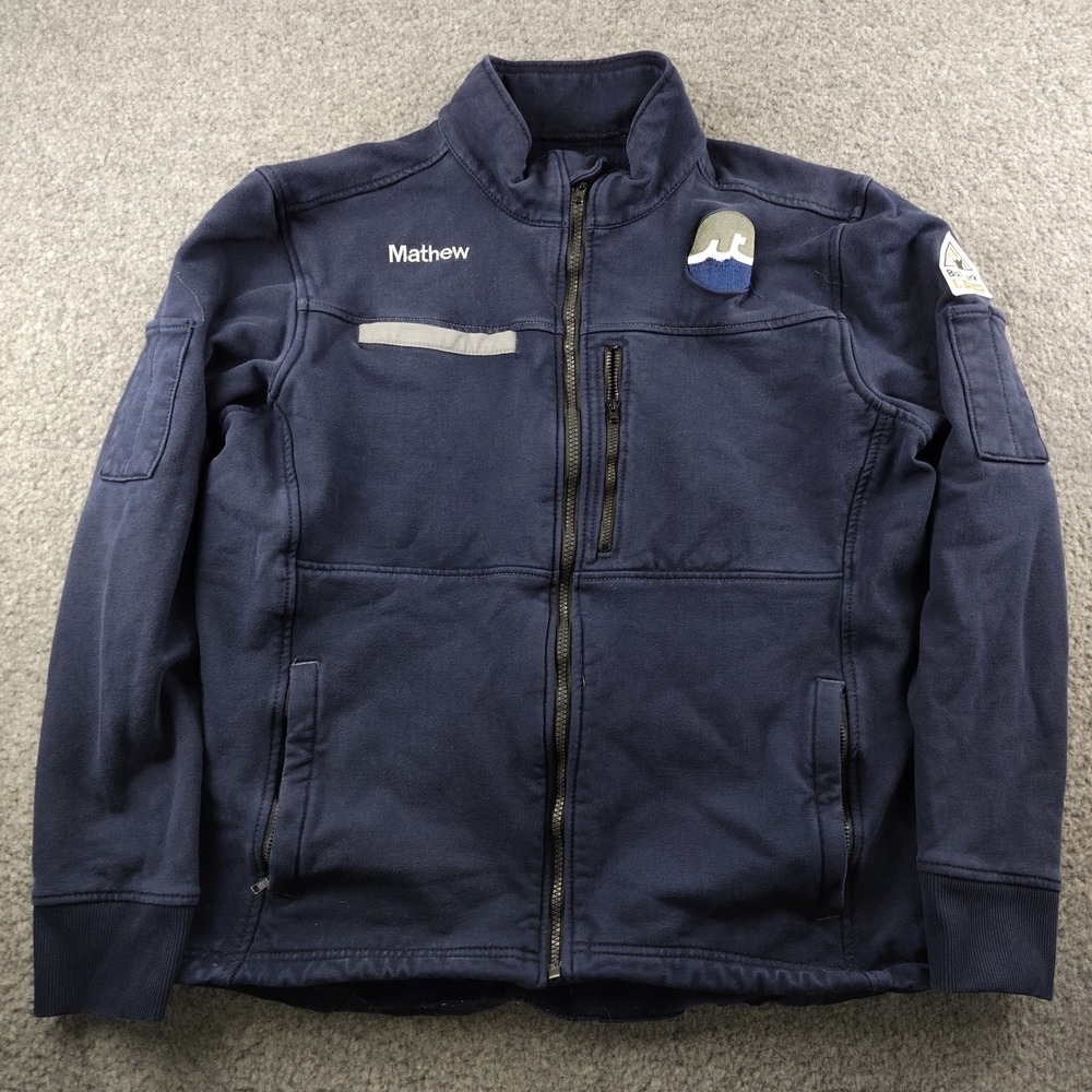 Bulwark FR Flame Resistant Jacket Mens SLIM Large Blue Full Zip Workwear